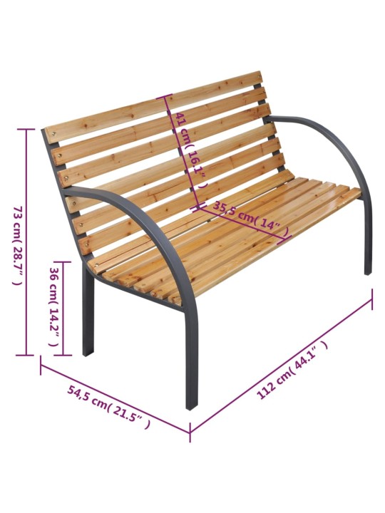 Puutarhapenkki 112 cm täysi kuusi