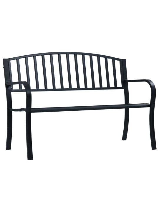 Puutarhapenkki musta 120 cm teräs