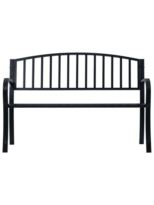 Puutarhapenkki musta 120 cm teräs