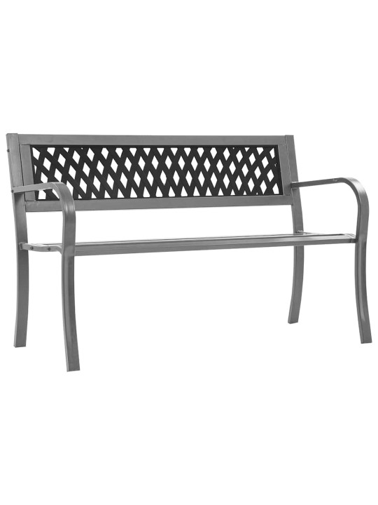 Puutarhapenkki musta 120 cm teräs