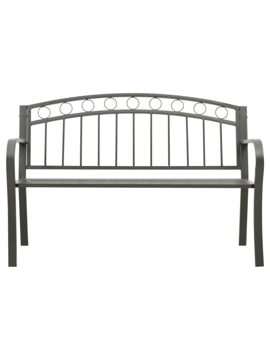 Puutarhapenkki harmaa 120 cm teräs