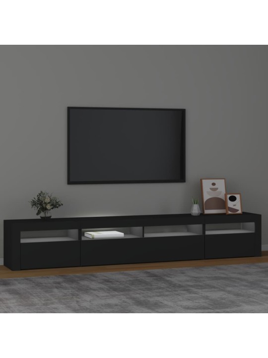 TV-taso LED-valoilla musta 240x35x40 cm