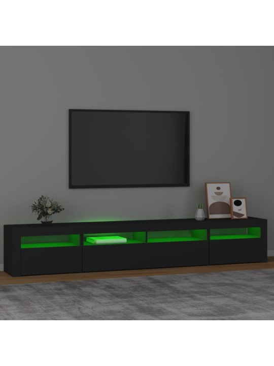 TV-taso LED-valoilla musta 240x35x40 cm