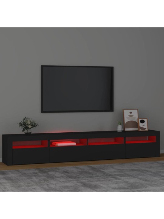 TV-taso LED-valoilla musta 240x35x40 cm