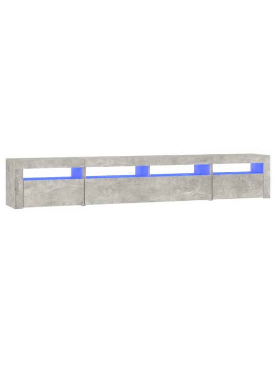 TV-taso LED-valoilla betoninharmaa 240x35x40 cm