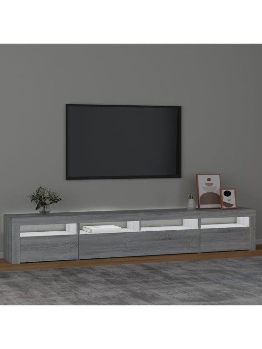 TV-taso LED-valoilla harmaa Sonoma 240x35x40 cm