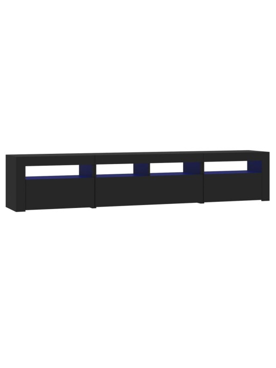 TV-taso LED-valoilla musta 210x35x40 cm