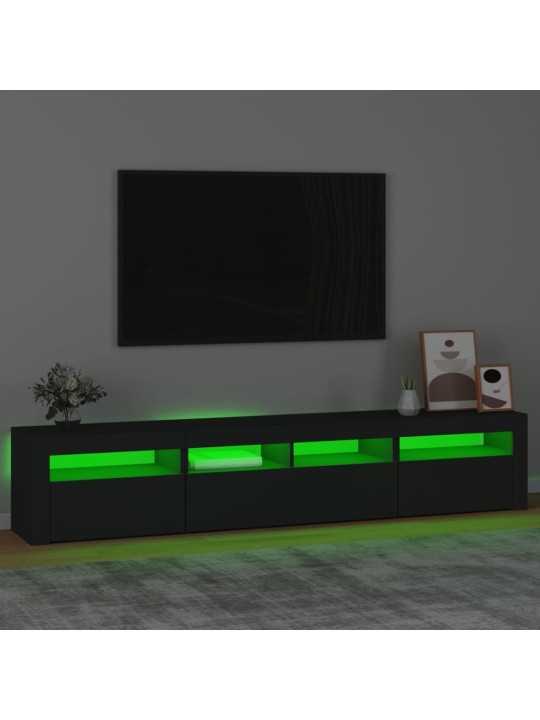 TV-taso LED-valoilla musta 210x35x40 cm