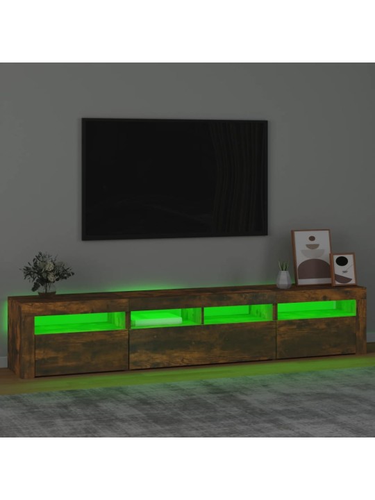 TV-taso LED-valoilla savutammi 210x35x40 cm