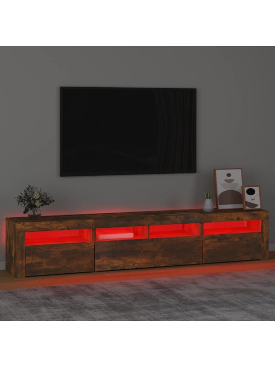 TV-taso LED-valoilla savutammi 210x35x40 cm