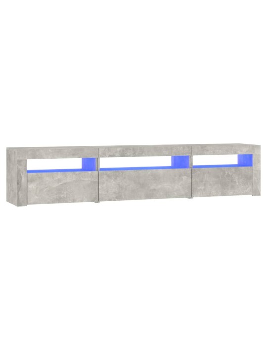 TV-taso LED-valoilla betoninharmaa 195x35x40 cm