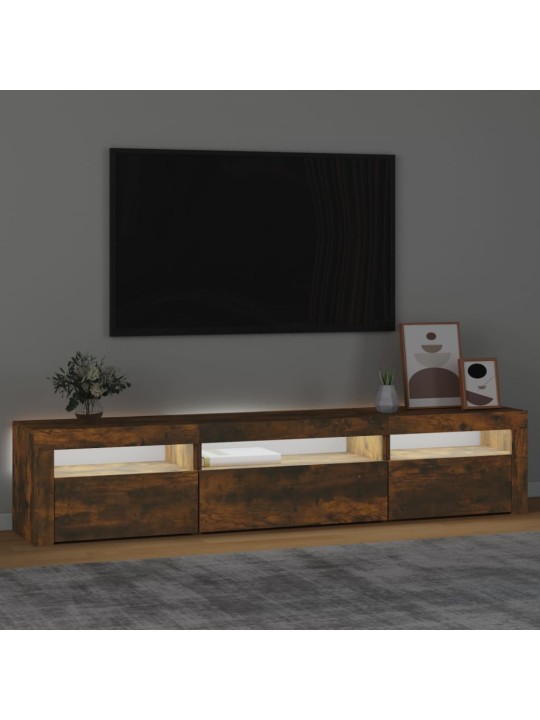 TV-taso LED-valoilla savutammi 195x35x40 cm