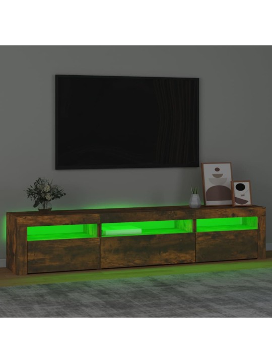 TV-taso LED-valoilla savutammi 195x35x40 cm