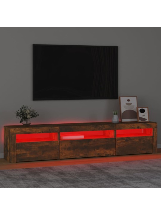 TV-taso LED-valoilla savutammi 195x35x40 cm