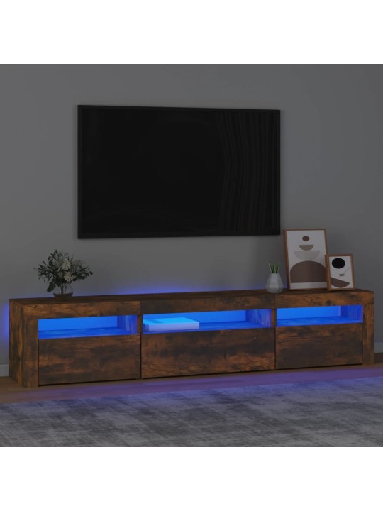 TV-taso LED-valoilla savutammi 195x35x40 cm