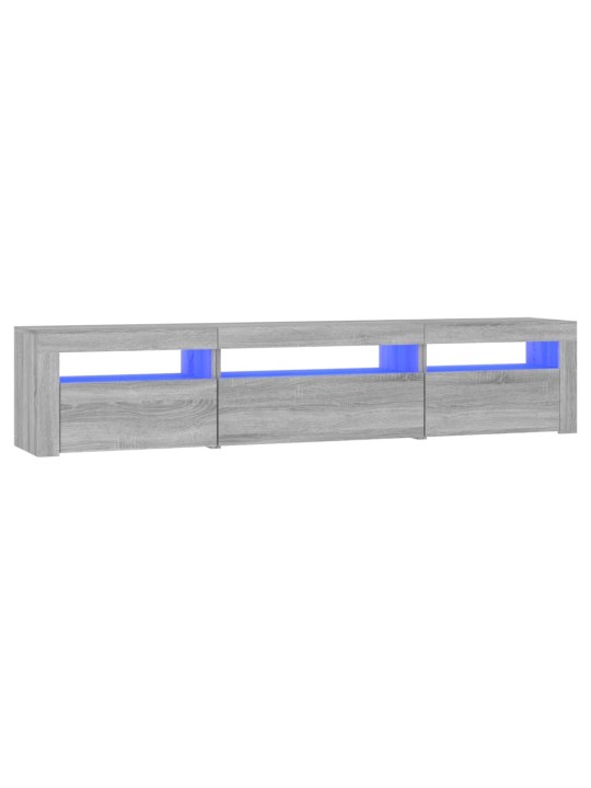 TV-taso LED-valoilla harmaa Sonoma 195x35x40 cm