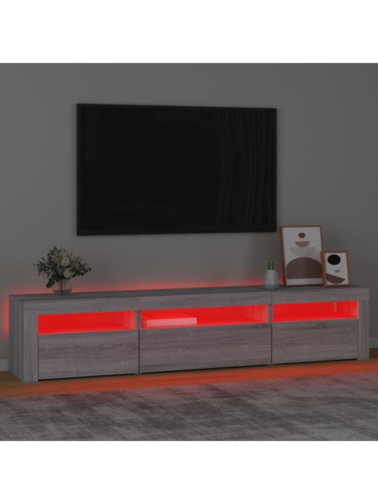 TV-taso LED-valoilla harmaa Sonoma 195x35x40 cm