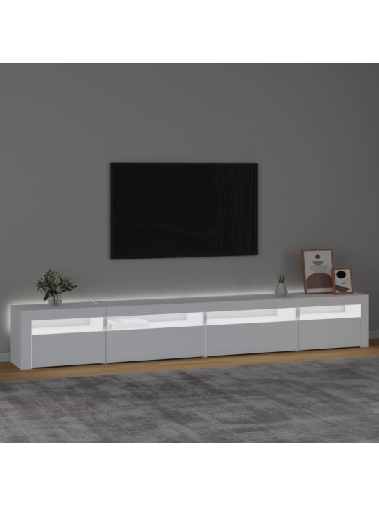 TV-taso LED-valoilla valkoinen 270x35x40 cm