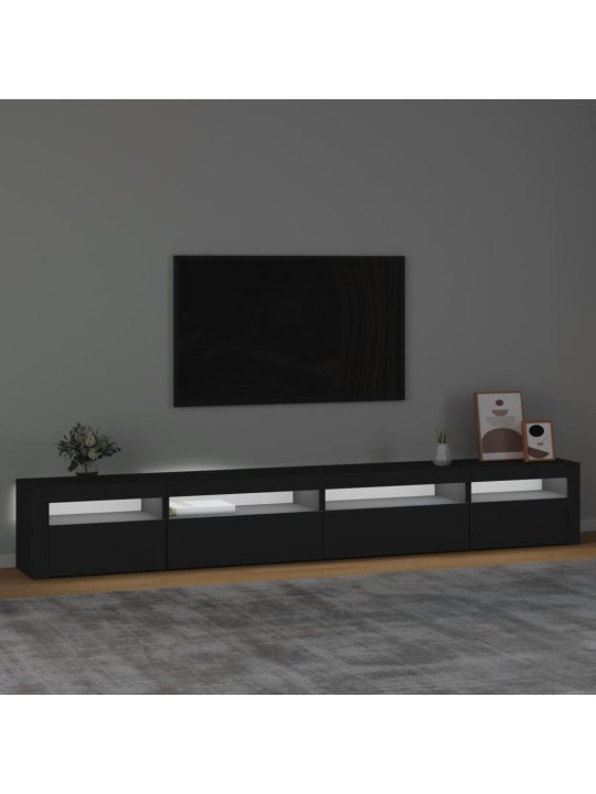 TV-taso LED-valoilla musta 270x35x40 cm