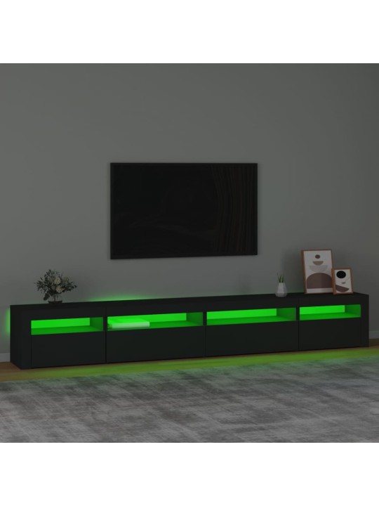 TV-taso LED-valoilla musta 270x35x40 cm