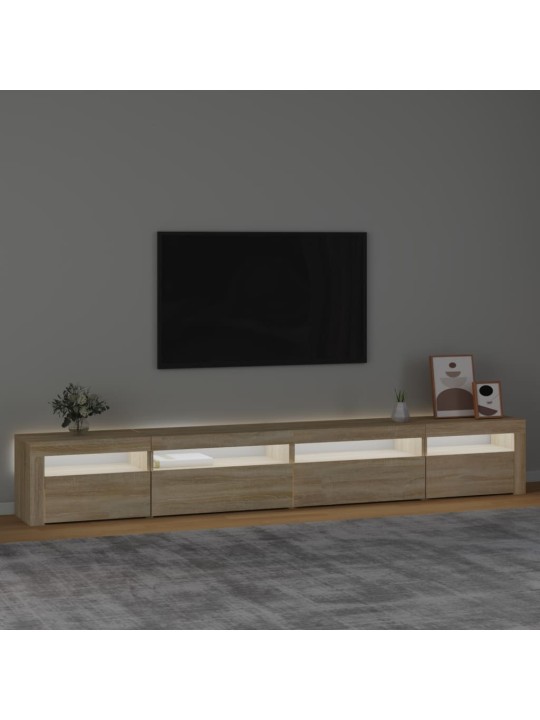 TV-taso LED-valoilla Sonoma-tammi 270x35x40 cm