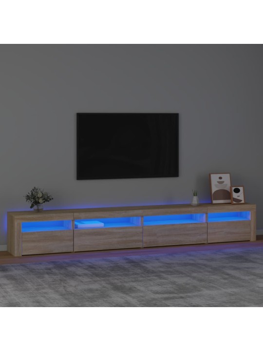 TV-taso LED-valoilla Sonoma-tammi 270x35x40 cm