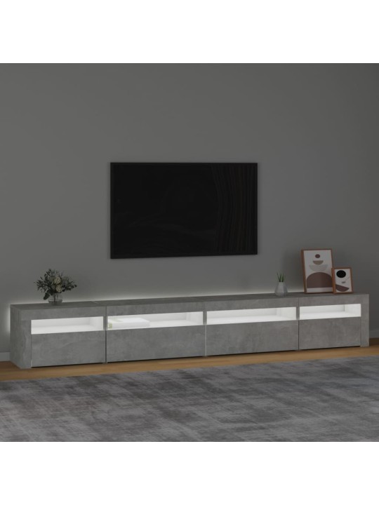 TV-taso LED-valoilla betoninharmaa 270x35x40 cm