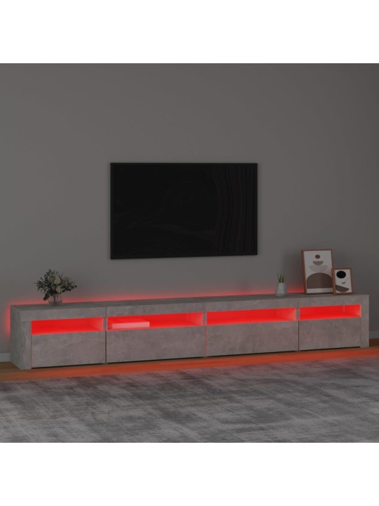 TV-taso LED-valoilla betoninharmaa 270x35x40 cm