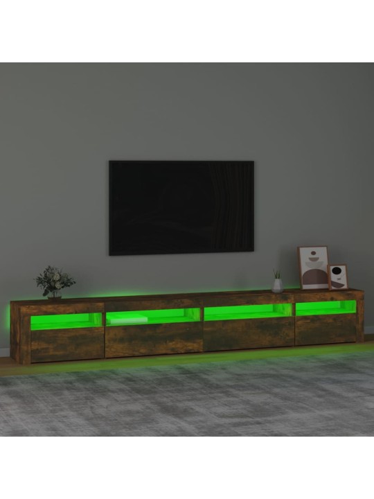 TV-taso LED-valoilla savutammi 270x35x40 cm