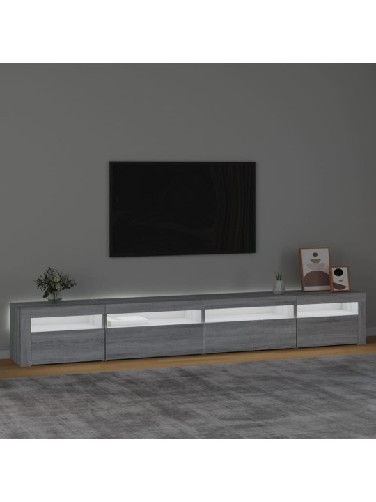 TV-taso LED-valoilla harmaa Sonoma 270x35x40 cm