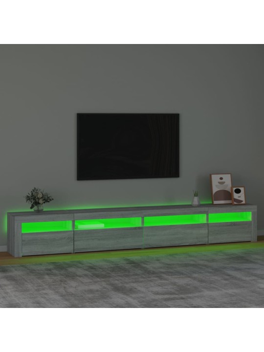 TV-taso LED-valoilla harmaa Sonoma 270x35x40 cm