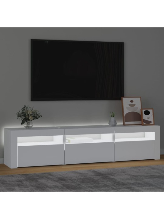 TV-taso LED-valoilla valkoinen 180x35x40 cm