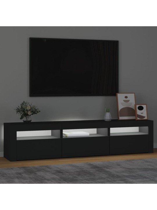 TV-taso LED-valoilla musta 180x35x40 cm