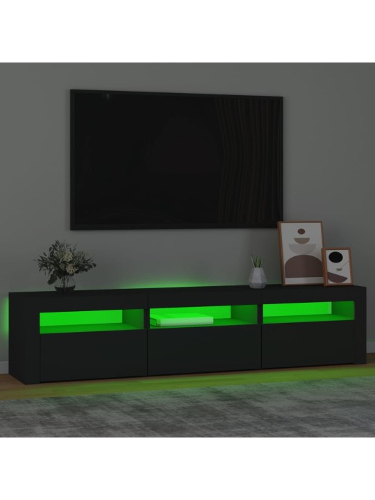 TV-taso LED-valoilla musta 180x35x40 cm