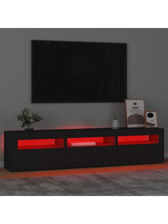 TV-taso LED-valoilla musta 180x35x40 cm