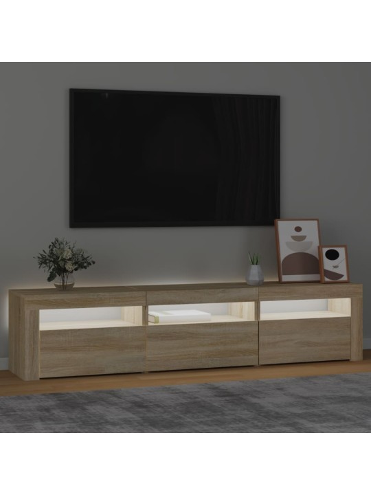 TV-taso LED-valoilla Sonoma-tammi 180x35x40 cm