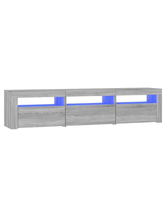 TV-taso LED-valoilla harmaa Sonoma 180x35x40 cm