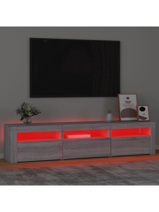 TV-taso LED-valoilla harmaa Sonoma 180x35x40 cm