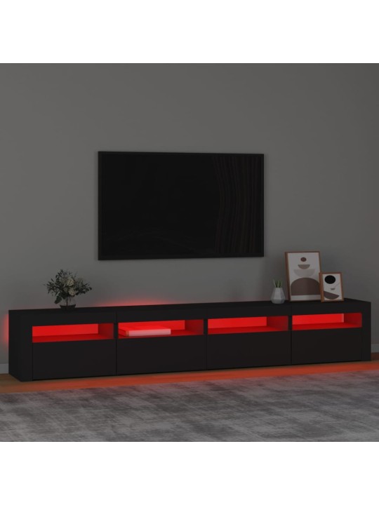 TV-taso LED-valoilla musta 240x35x40 cm