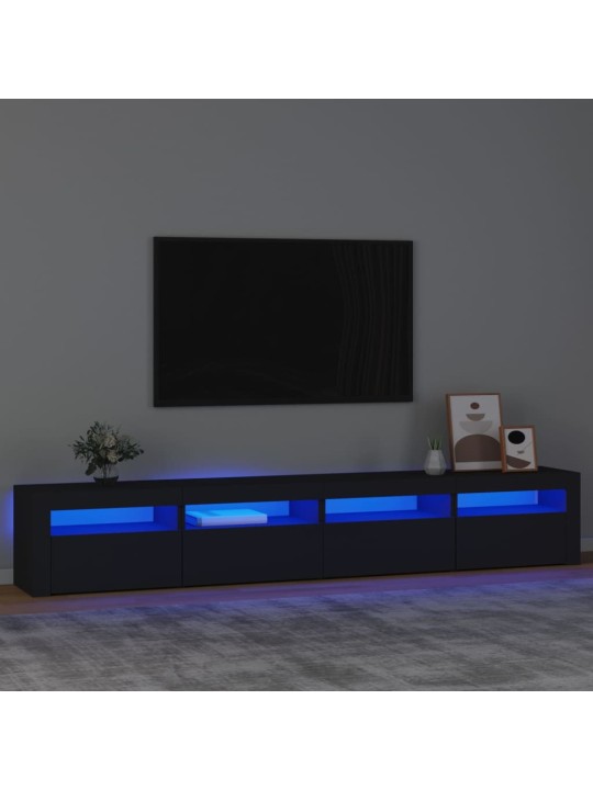 TV-taso LED-valoilla musta 240x35x40 cm