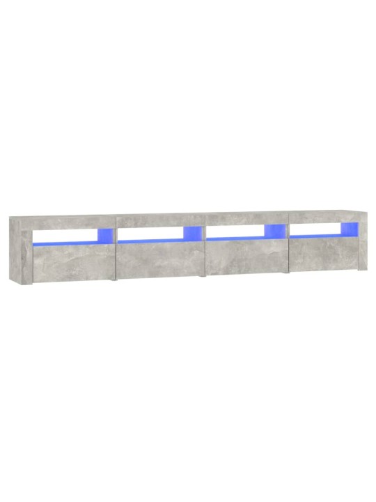 TV-taso LED-valoilla betoninharmaa 240x35x40 cm