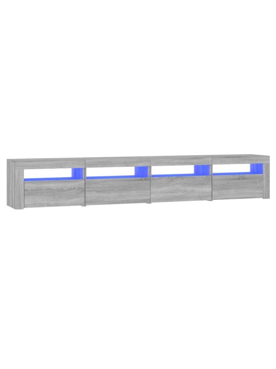 TV-taso LED-valoilla harmaa Sonoma 240x35x40 cm