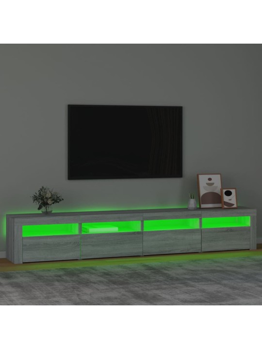 TV-taso LED-valoilla harmaa Sonoma 240x35x40 cm