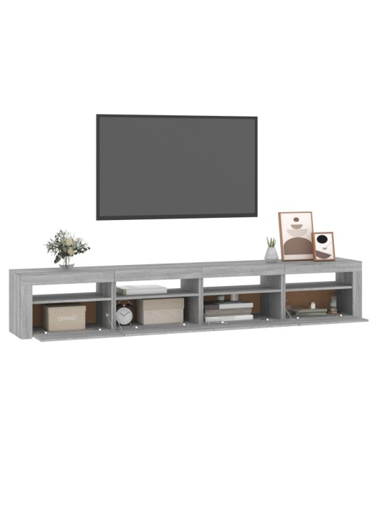 TV-taso LED-valoilla harmaa Sonoma 240x35x40 cm