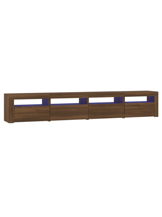 TV-taso LED-valoilla ruskea tammi 240x35x40 cm