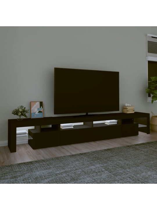 TV-taso LED-valoilla musta 260x36,5x40 cm