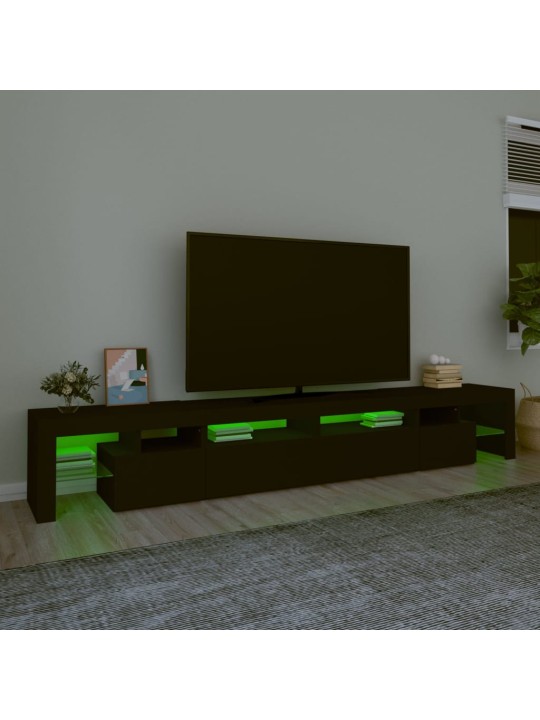 TV-taso LED-valoilla musta 260x36,5x40 cm