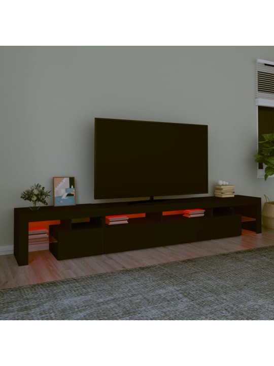 TV-taso LED-valoilla musta 260x36,5x40 cm