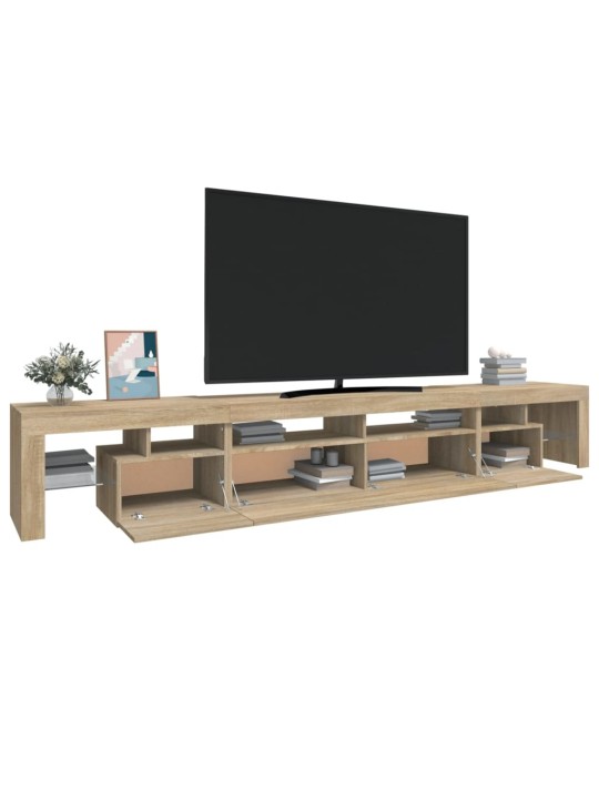 TV-taso LED-valoilla Sonoma-tammi 260x36,5x40 cm