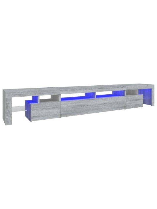 TV-taso LED-valoilla harmaa Sonoma 260x36,5x40 cm